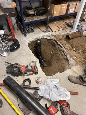 Sewer Repair In Napa Auto Parts - We got an urgent call from Napa Auto Parts stating they’re having a serious issue with their sewer system and nothing is draining. We showed up within the hour and start the investigation. We found there was an old cast iron Pomona tee fitting underground that failed and closed off the main sewer line. We got to work right away excavating and replacing this fitting with an up to date clean out fitting and restored flow to the store. Practical Plumbing is always there to save the day! Sewer Repair In Napa Auto Parts - We got an urgent call from Napa Auto Parts stating they’re having a serious issue with their sewer system and nothing is draining. We showed up within the hour and start the investigation. We found there was an old cast iron Pomona tee fitting underground that failed and closed off the main sewer line. We got to work right away excavating and replacing this fitting with an up to date clean out fitting and restored flow to the store. Practical Plumbing is always there to save the day!