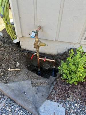 Exterior House Spig & Water Shut Off Valve Replacement - Successfully replaced the exterior house spigot and the main water shut off valve for the residence. The rebuild was needed due to significant pipe corrosion. This service ensured the safety and functionality of the home's water system, preventing potential leaks and further damages. With the new installations, the homeowner can expect improved water flow and fewer maintenance concerns in the future. Exterior House Spig & Water Shut Off Valve Replacement - Successfully replaced the exterior house spigot and the main water shut off valve for the residence. The rebuild was needed due to significant pipe corrosion. This service ensured the safety and functionality of the home's water system, preventing potential leaks and further damages. With the new installations, the homeowner can expect improved water flow and fewer maintenance concerns in the future.