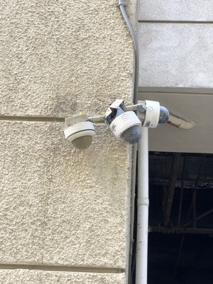 CCTV Security Camera Upgrade - This upgrade was necessary because of the incorrect parts used. Water kept seeping inside the junction boxes and the cameras lenses were degrading over time. The new updated IP network cameras using watertight fittings with the correct junction boxes made this project clean and functional that will last a long time. CCTV Security Camera Upgrade - This upgrade was necessary because of the incorrect parts used. Water kept seeping inside the junction boxes and the cameras lenses were degrading over time. The new updated IP network cameras using watertight fittings with the correct junction boxes made this project clean and functional that will last a long time.