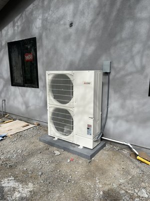 New 3-ton system installation. - New installation in Orange County, heat pump system. 
Whisper quiet and high efficiency system.
New duct system.