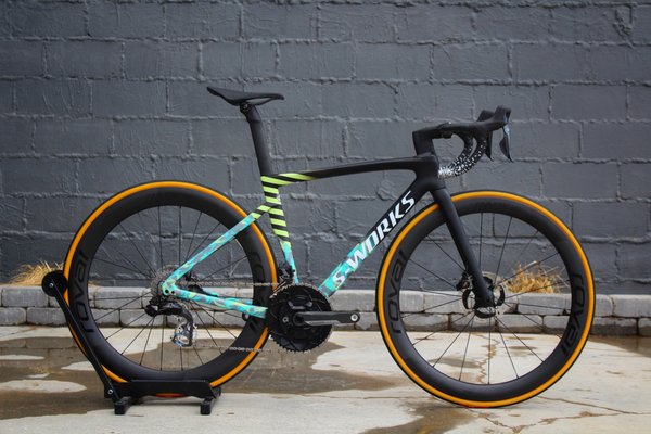 Vi Nyguyen SL7 Tarmac - We were tasked with building a very unique SL7 for this rider! Using the new Shimano DA 9200 Groupset, this bike is top of the line CLASS. Rocal CLX II wheelset pairs perfectly to get every oz of speed out of this rig. Vi Nyguyen SL7 Tarmac - We were tasked with building a very unique SL7 for this rider! Using the new Shimano DA 9200 Groupset, this bike is top of the line CLASS. Rocal CLX II wheelset pairs perfectly to get every oz of speed out of this rig.
