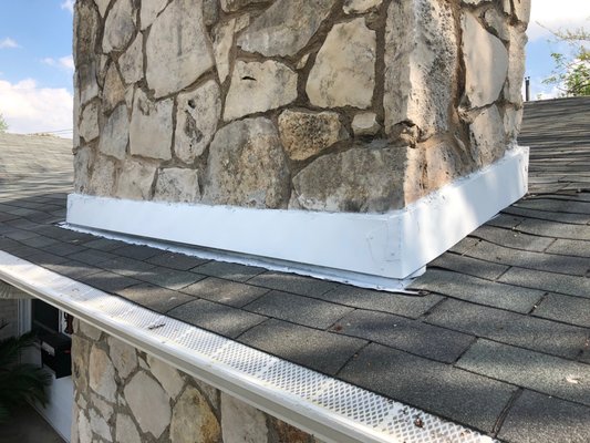 Chimney Repair - Chimney flashing Repair with a custom modified roofing cricket Chimney Repair - Chimney flashing Repair with a custom modified roofing cricket