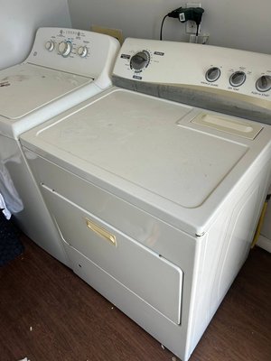 Dryer is not heating - Diagnosis:
Inspection revealed a failed thermistor and a heavily clogged dryer requiring cleaning.

Recommended Repair:
 • Perform full dryer cleaning.
 • Replace thermistor.

Additionally, at the customer’s request, the washer was inspected and maintenance cleaning .