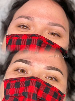 Ombre Brows - Ombre brows is what many refer to as an “instagram brow”. It is darker on the tail and lightens toward the front giving you an ombre Effect. Different needle sizes are used to create an ombre brow. This brow lasts 2-3 years. This is great for oilier skin types but can be done on any skin type. Ombre Brows - Ombre brows is what many refer to as an “instagram brow”. It is darker on the tail and lightens toward the front giving you an ombre Effect. Different needle sizes are used to create an ombre brow. This brow lasts 2-3 years. This is great for oilier skin types but can be done on any skin type.
