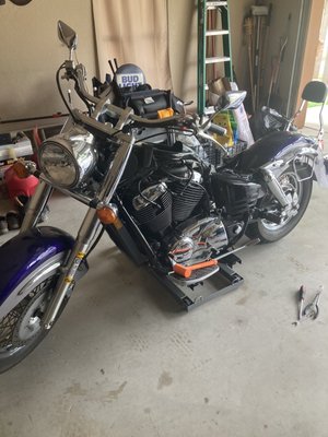 Motorcycle repairs - These are various models of motorcycles with varying degrees of maintenance and repair