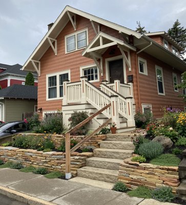 Cottage Garden in Elmwood Village - Gaelic Clover Landscape Design was selected to design a new tiered native pollinator garden with walls and new step system to the new front porch. New natural wall stone & landing was selected to compliment the color of the craftsman style home. The homeowner installed all of the plants per the landscape design.
#Eco-LogicStudio, #BuffaloCarpentry, #Restorff'sLandscape, #GaelicClover Cottage Garden in Elmwood Village - Gaelic Clover Landscape Design was selected to design a new tiered native pollinator garden with walls and new step system to the new front porch. New natural wall stone & landing was selected to compliment the color of the craftsman style home. The homeowner installed all of the plants per the landscape design.
#Eco-LogicStudio, #BuffaloCarpentry, #Restorff'sLandscape, #GaelicClover