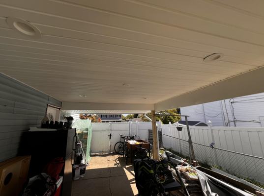 Carport Rebuild - Mellors Home Repairs recently completed a comprehensive carport rebuild, transforming the space with new soffit installation, integrated lighting, and the addition of a ceiling fan. This upgrade not only enhances the functionality and comfort of the carport but also gives it a refreshed, finished appearance. Carport Rebuild - Mellors Home Repairs recently completed a comprehensive carport rebuild, transforming the space with new soffit installation, integrated lighting, and the addition of a ceiling fan. This upgrade not only enhances the functionality and comfort of the carport but also gives it a refreshed, finished appearance.