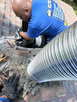 Installation chimney liner, repair damage flue New Heaven County CT - Chimney relining, bricks repair Installation chimney liner, repair damage flue New Heaven County CT - Chimney relining, bricks repair