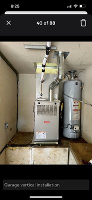 Furnace in garage installation - heating and air-conditioning installation