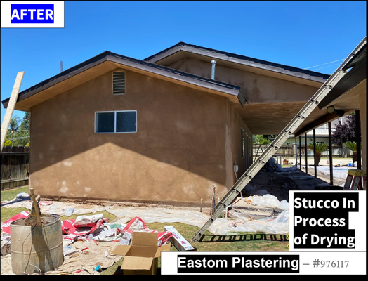 Poolhouse Recolor coat using traditional STUCCO product. - Remodel on a clients pool house, Recolor coat using traditional stucco product.
