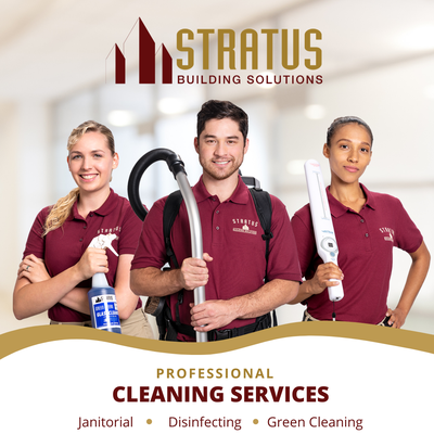 Commercial/Office Cleaning Services - Stratus Buidling Solutions provides professional office cleaning services as well as multiple specialty services like carpet cleaning, window cleaning, powerwashing, post-construction cleaning, disinfection services, mold and mildew remediation, apartment move-in/move-out cleaning, disinfecting services, school cleaning, auto dealership cleaning and more!