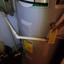 Replacement of Hot Water Heater - The hot water heater needed to be replaced due to ineffectiveness. I removed the old water heater, ensured the space was safe and installed a new unit. Replacement of Hot Water Heater - The hot water heater needed to be replaced due to ineffectiveness. I removed the old water heater, ensured the space was safe and installed a new unit.