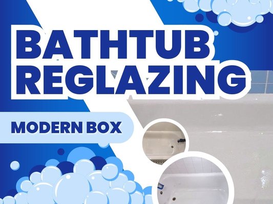 Bathtub reglazing & Bathtub refinishing - Transform your bathtub with Modern Box's expert reglazing service. Our process ensures a glossy, glass-like finish, providing stunning results that last. New clients enjoy a special 5% OFF discount, while our regular clients benefit from ongoing 10% OFF savings. Trust us to revitalize your bathtub with quality materials and exceptional service. Bathtub reglazing & Bathtub refinishing - Transform your bathtub with Modern Box's expert reglazing service. Our process ensures a glossy, glass-like finish, providing stunning results that last. New clients enjoy a special 5% OFF discount, while our regular clients benefit from ongoing 10% OFF savings. Trust us to revitalize your bathtub with quality materials and exceptional service.