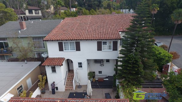 Tile Roof Repair and Replacement - Full replacement of the 2 story Spanish tile roof. Repair and partial replacement of wood shething Tile Roof Repair and Replacement - Full replacement of the 2 story Spanish tile roof. Repair and partial replacement of wood shething