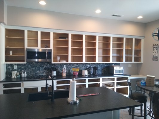 kitchen cabinet refinishing - This was a complete color change. Cabinets were of an oak finish. The customer was tired of the wood out-dated look of her kitchen and we were graced with helping this wonderful family update their kitchen. Project was completed in three and a half days. This was a Laquer fine finish application. kitchen cabinet refinishing - This was a complete color change. Cabinets were of an oak finish. The customer was tired of the wood out-dated look of her kitchen and we were graced with helping this wonderful family update their kitchen. Project was completed in three and a half days. This was a Laquer fine finish application.