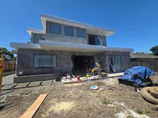 New Home Construction - Work in progress on a new home construction in Los Altos, CA. New Home Construction - Work in progress on a new home construction in Los Altos, CA.