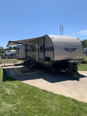 2019 Forest River Wildwood - The Forest River Wildwood is the ultimate bunkhouse, with three total slideouts and an outdoor kitchen. This well-equipped travel trailer features oversized panoramic windows, and an ever popular U-dinette. Fits up to nine people. 2019 Forest River Wildwood - The Forest River Wildwood is the ultimate bunkhouse, with three total slideouts and an outdoor kitchen. This well-equipped travel trailer features oversized panoramic windows, and an ever popular U-dinette. Fits up to nine people.