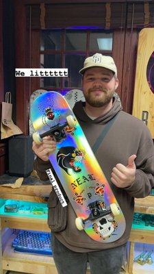 SKATEBOARD BUILD! - The homie got his first deck build and it was fireeeee. Come check out our new stuff. P.S. we can make custom orders if you come in and ask...