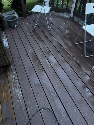 Deck Pressure Washing & Deep Cleaning - Pressure washed this weathered wood deck to remove built-up dirt, grime, algae, and surface discoloration. The cleaning brought back a much cleaner, more uniform appearance while preparing the deck for continued use or future staining/sealing. A simple exterior refresh that made a noticeable difference.