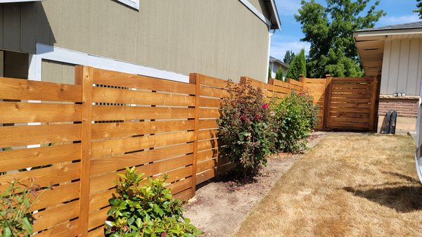 Fence projects - Old fence was replaced with new horizontal cedar fence. Fence projects - Old fence was replaced with new horizontal cedar fence.