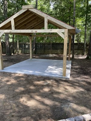 Concrete work - Picture of a Man Ant concrete patio and our custom style gazebo Concrete work - Picture of a Man Ant concrete patio and our custom style gazebo