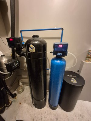 Whole Home Water Treatment Installation In New London MN - We removed the old water softener that was no longer working and installed the properly sized Whole Home Iron Filter and Two Tank Water softener. Whole Home Water Treatment Installation In New London MN - We removed the old water softener that was no longer working and installed the properly sized Whole Home Iron Filter and Two Tank Water softener.