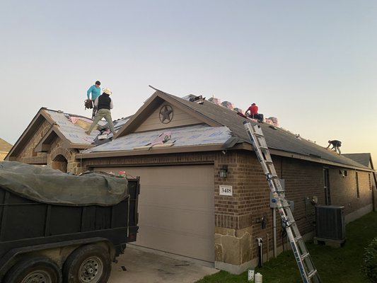 Re-Roof - This roof had damage from a hailstorm earlier this year. We were able to get insurance to cover it and do a full replacement.