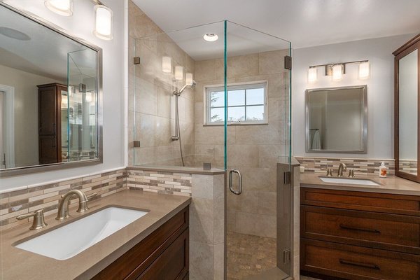Bathroom Countertop Remodel - ransform your bathroom with a sleek two-piece quartz countertop remodel. This elegant upgrade features durable, non-porous quartz that combines beauty and functionality, offering a seamless look with a stunning array of colors and patterns. The two-piece design allows for easy installation and creates a modern aesthetic while maximizing surface area for your essentials. Elevate your space with this stylish, low-maintenance option that enhances both form and function!