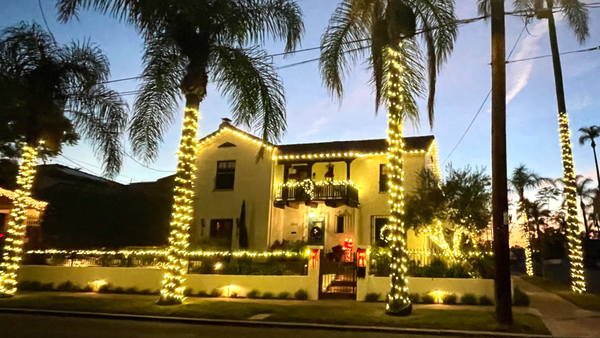 More Luxury Residential Holiday Designs - We spread holiday cheer by helping people with their seasonal lighting and Christmas decorations!

We only use our commercial grade lights. Safety and reliability are a priority for our team and we can only guarantee this by using our own lights. Our light strands are custom cut to fit your home.

We offer full custom design, installation, maintenance and storage of our lease-only commercial grade christmas lighting and holiday decorations, with a $1200 minimum for both residential homes and commercial buildings.

DESIGN
We customize your holiday lighting design to your specific home and landscape with multiple options specific to your budget.

INSTALLATION
Licensed and insured installers make sure your lighting looks professional, installed safely, and test that your lighting is working properly.

MAINTENANCE
Our products are maintained throughout the season. We will troubleshoot small fixes and replace any failed products while they are installed.

TAKE DOWN & STORAGE
We remove the lights carefully, and keep them stored in climate controlled facilities that are locked and insured.

10% Discount for all New Clients Booked In The Month of October!!
Call Now For More Details: (619) 320- 5452