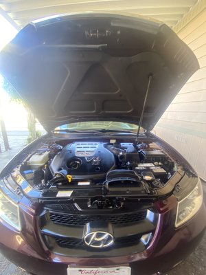 2006 Hyundai Sonata engine bay detail - This vehicle came in for an engine bay detail and left with the engine looking as close to perfect as possible!