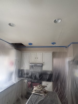 Water Damage Texture Matching - Texture matching is the process of repairing damaged walls or ceilings and blending the new texture seamlessly with the existing finish. Whether it's orange peel, knockdown, skip trowel, or hand texture, I take the time to match it so the repair looks like it was never there. Quality craftsmanship and attention to detail on every job.
