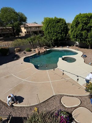 Pool Deck Repaint - Pool Deck Project We Finished In One Day With Minor Repairs  Located North Scottsdale