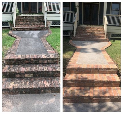 Previous Pressure Washing Work - Here are some before and after photos of the various jobs that I have done in the Houston area. I pressure wash anything from brick homes to 8 car driveways. I would be happy to do the same work for your home. I grantee that you will be happy with my work before I leave the property. I take pride in taking the time to do the job right!