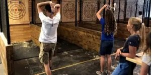 2 Hours of Axe Throwing Ultimate Axe-Throwing Experience - Mon - Tue $33 Per Person
Wed - Sun $42 Per Person
No of Throwers: Check Availability
Timing: Walk-In hours
Safety & Training Included
If you need a special time for a larger group, contact us +1 855-293-8476