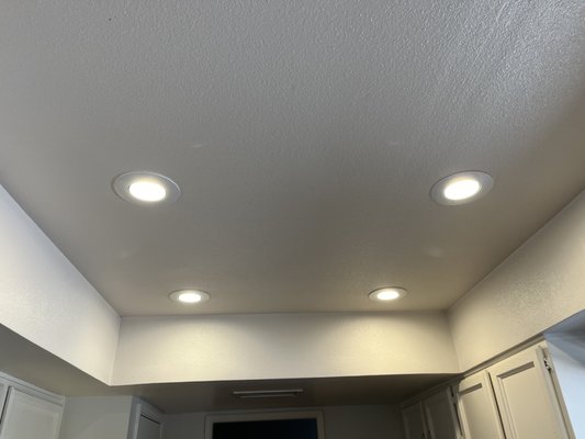 Recessed can lights - Recessed can lights offer several advantages that can enhance the appeal and functionality of a home:
-Sleek and Modern Appearance: These lights are installed flush with the ceiling, providing a clean and unobtrusive look.
-Space-Saving: Ideal for rooms with low ceilings, recessed lights don’t hang down, making spaces feel larger and more open.
-Versatile Lighting: They can be used to highlight specific areas or features, such as artwork or countertops, adding visual interest and drama.
-Even Illumination: Properly placed recessed lights can provide uniform lighting across a room, reducing shadows and creating a bright, welcoming environment.
-Energy Efficiency: Many recessed lights are compatible with LED bulbs, which are more energy-efficient and have a longer lifespan.
These benefits make recessed can lights a popular choice for modern home designs.
Are you thinking about installing them in your home, or need to replace old existing trims?
Contact us today for a quote! Recessed can lights - Recessed can lights offer several advantages that can enhance the appeal and functionality of a home:
-Sleek and Modern Appearance: These lights are installed flush with the ceiling, providing a clean and unobtrusive look.
-Space-Saving: Ideal for rooms with low ceilings, recessed lights don’t hang down, making spaces feel larger and more open.
-Versatile Lighting: They can be used to highlight specific areas or features, such as artwork or countertops, adding visual interest and drama.
-Even Illumination: Properly placed recessed lights can provide uniform lighting across a room, reducing shadows and creating a bright, welcoming environment.
-Energy Efficiency: Many recessed lights are compatible with LED bulbs, which are more energy-efficient and have a longer lifespan.
These benefits make recessed can lights a popular choice for modern home designs.
Are you thinking about installing them in your home, or need to replace old existing trims?
Contact us today for a quote!