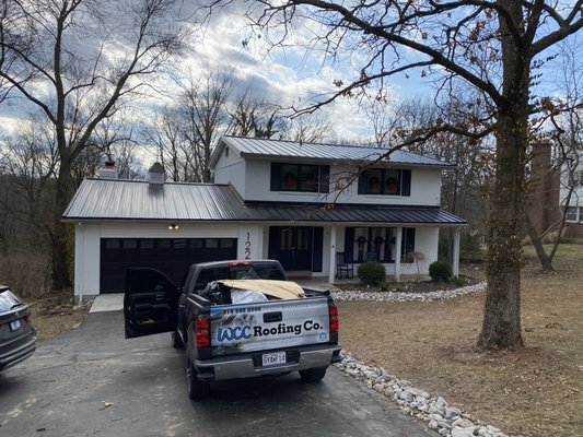 Hail Damage Roof Replacement – Standing Seam Metal – St. Louis - This St. Louis roofing project involved replacing a hail-damaged asphalt shingle roof with a new standing seam metal roofing system. The existing shingles had sustained significant impact damage, leading to granule loss and reduced protection against the elements.
After a thorough roof inspection, our team removed the damaged roofing materials and prepared the roof deck for installation. We then installed a standing seam metal roof, known for its durability, longevity, and superior resistance to hail, wind, and severe weather.
Standing seam metal roofing provides a clean, modern appearance while offering long-term performance with minimal maintenance. This upgrade not only enhances the home’s curb appeal but also delivers improved protection and energy efficiency.
Our team ensured proper installation of underlayment, flashing, and panel systems to create a watertight seal across all roof areas, including valleys, transitions, and penetrations. The project was completed efficiently with careful attention to detail and job site cleanliness.
At WCC Roofing Co., we specialize in storm damage roof replacements and premium roofing systems throughout the St. Louis area. If your roof has been impacted by hail or severe weather, we offer free inspections and honest recommendations to help you choose the best solution for your home. Hail Damage Roof Replacement – Standing Seam Metal – St. Louis - This St. Louis roofing project involved replacing a hail-damaged asphalt shingle roof with a new standing seam metal roofing system. The existing shingles had sustained significant impact damage, leading to granule loss and reduced protection against the elements.
After a thorough roof inspection, our team removed the damaged roofing materials and prepared the roof deck for installation. We then installed a standing seam metal roof, known for its durability, longevity, and superior resistance to hail, wind, and severe weather.
Standing seam metal roofing provides a clean, modern appearance while offering long-term performance with minimal maintenance. This upgrade not only enhances the home’s curb appeal but also delivers improved protection and energy efficiency.
Our team ensured proper installation of underlayment, flashing, and panel systems to create a watertight seal across all roof areas, including valleys, transitions, and penetrations. The project was completed efficiently with careful attention to detail and job site cleanliness.
At WCC Roofing Co., we specialize in storm damage roof replacements and premium roofing systems throughout the St. Louis area. If your roof has been impacted by hail or severe weather, we offer free inspections and honest recommendations to help you choose the best solution for your home.