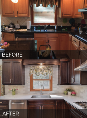 Cabinetry - This remodel was done to an old kitchen that needed a cabinet facelift. Looking to remodel or upgrade your cabinets? We got your covered contact us today.