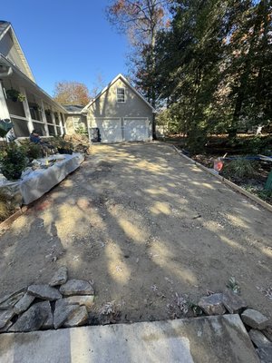 concrete - This had concrete before, but it was in very bad condition. We removed everything and installed gravel and new concrete. concrete - This had concrete before, but it was in very bad condition. We removed everything and installed gravel and new concrete.