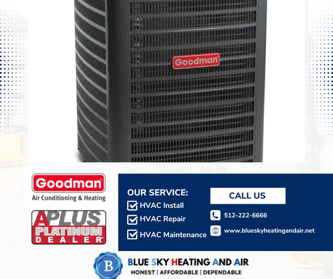 Upgrade Your Comfort - As an APLUS Platinum Dealer for Goodman HVAC systems, we offer expert installation, quality products, and personalized service. Experience the difference today! Contact us now! Upgrade Your Comfort - As an APLUS Platinum Dealer for Goodman HVAC systems, we offer expert installation, quality products, and personalized service. Experience the difference today! Contact us now!
