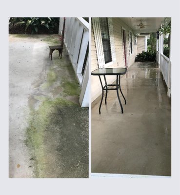 Moss Gone - This job turned out nice after a house wash and patio cleaning.
