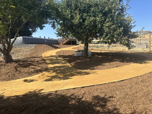 Decomposed Granite Pathway Installation - The client was constantly walking through tall grass and weeds to access their pool. We designed and installed a winding DG Pathway to connect the house to the pool. Decomposed Granite Pathway Installation - The client was constantly walking through tall grass and weeds to access their pool. We designed and installed a winding DG Pathway to connect the house to the pool.