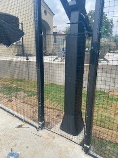 Containment Netting with Door (PIckleball/basketball 1/2 court) - Containment Netting for this pickleball/basketball 1/2 court turned out great. This includes a door with hinges and a latch. This court will have athletic tiles. Containment Netting with Door (PIckleball/basketball 1/2 court) - Containment Netting for this pickleball/basketball 1/2 court turned out great. This includes a door with hinges and a latch. This court will have athletic tiles.