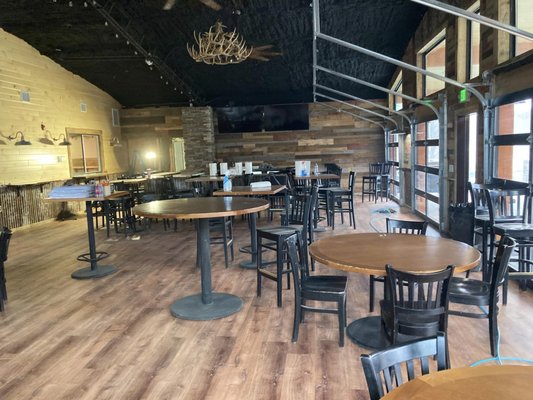 Full Bar/Restaurant Remodel - This Client wanted a whole new look to their business. This was all designed and built by J&J Remodeling - no plans prior. We put up all the walls and paneling, as well as the metal work and ceiling paneling. We also replaced the flooring and made this space into the space it is! Call us for any commercial Remodeling work and check out the results below!