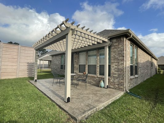 Del Webb - Pergola Staining Project - This Pergola was stained using a Sherwin William Woodscapes Solid stain. Project was completed in the community of Del Webb. Del Webb - Pergola Staining Project - This Pergola was stained using a Sherwin William Woodscapes Solid stain. Project was completed in the community of Del Webb.