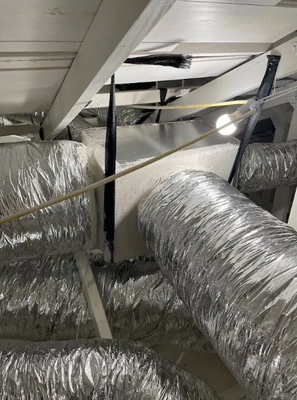 Complete HVAC duct installation for a 4-bedroom house - The project involved designing and installing a high-efficiency ductwork system tailored to the home's unique layout and the client's specific needs. We utilized high-quality, insulated flexible ducts and state-of-the-art air handling units to ensure optimal airflow and energy efficiency. Complete HVAC duct installation for a 4-bedroom house - The project involved designing and installing a high-efficiency ductwork system tailored to the home's unique layout and the client's specific needs. We utilized high-quality, insulated flexible ducts and state-of-the-art air handling units to ensure optimal airflow and energy efficiency.