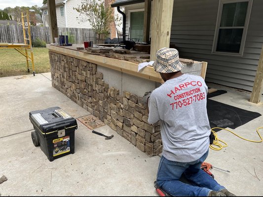 OUT SIDE BAR AND GRILL - Outside bar and grill areas we custom build to your ideas. All hand built to  a specific designed.