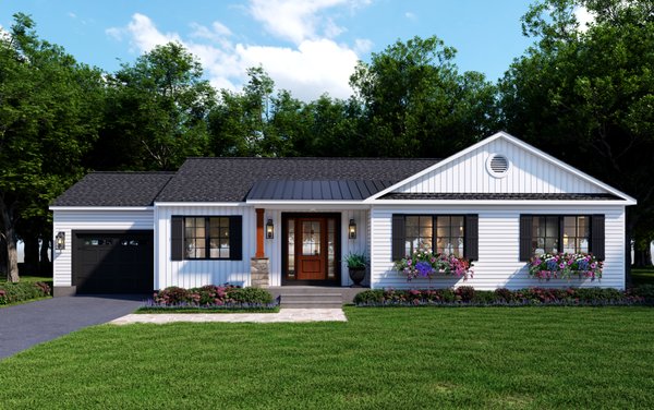 The Prescott - This beautiful design offers the convenience of single-level living, coupled with an easy-living floor plan where generous rooms offer the space and versatility today’s families want. Notice the ideal proportions of the living and dining rooms and their proximity to the kitchen, making the living area perfect for gatherings with family and friends.
