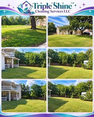 In one Day we can Clean your House and Clean up your yard. - San Antonio's same-day shine. We deliver a Triple Shine clean in just ONE DAY — spotless kitchens, sparkling bathrooms, and dust-free living. Residential, move-in/out, deep cleans, and listing-ready cleans. Book today, shine today.
Plus Lawn services.