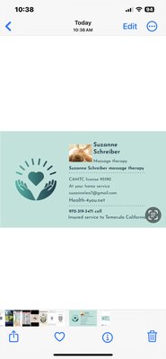 Suzanne Schreiber mobile ONLY massage therapy - Mobile massage therapist