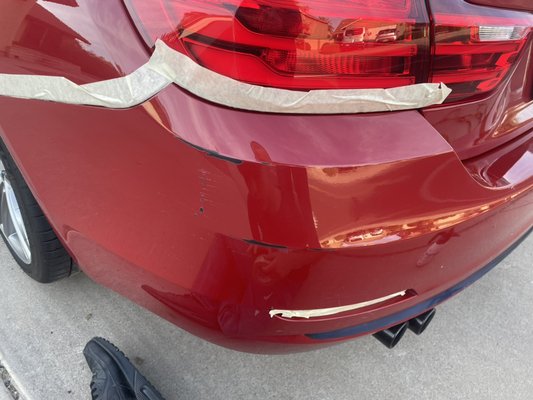 Parking lot damage - Sometimes people can hit your car and not say anything like this customer he experienced that same problem luckily limitless auto style came through and made it right